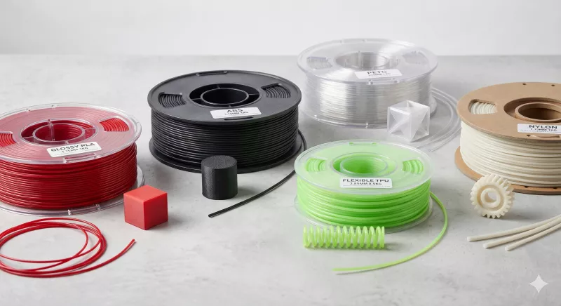 แนะนำประเภท Filament สำหรับงาน 3D Print (เจาะลึกวัสดุแต่ละแบบ)
