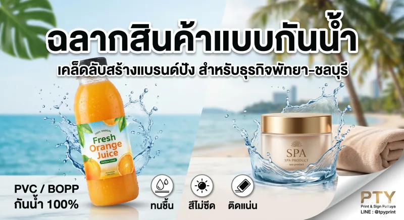 ฉลากสินค้าแบบกันน้ำสำหรับธุรกิจในชลบุรีและพัทยา เลือกวัสดุอย่างไรให้ทนทานและดูดีบนชั้นวาง